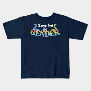 Love Has No Gender Rainbow Pride Loch Ness Monster Kids T-Shirt